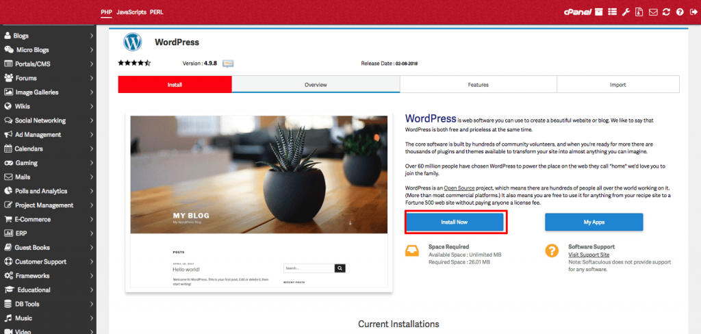 wie man WordPress auf einer Domain installiert